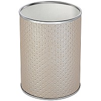 Ведро для мусора Geralis M-PLH-B Punto Бежевое, кант Хром, 3 л