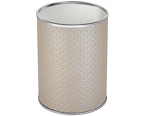 Ведро для мусора Geralis M-PLH-B Punto Бежевое, кант Хром, 3 л