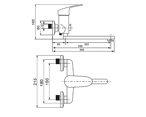 Смеситель для ванны WesnaArt Ocean OCE12-320 универсальный Хром