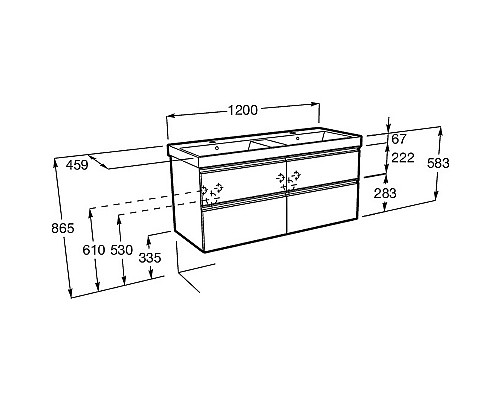 Тумба под раковину Roca The Gap 120 ZRU9307637 подвесная Белый глянец
