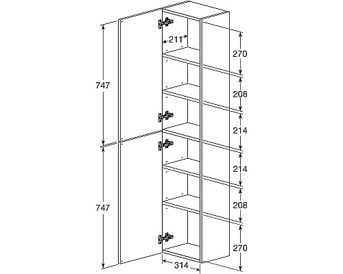 Шкаф пенал Roca The Gap 35 A857427402 подвесной Городской дуб