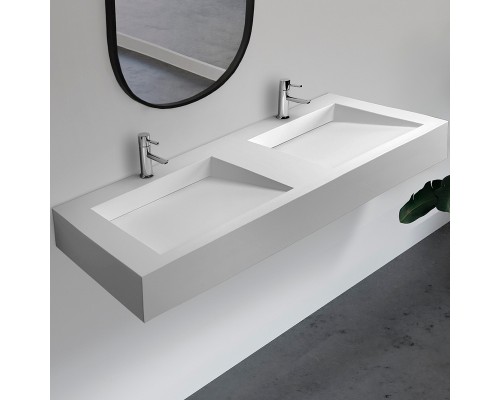 Раковина Abber Stein 152 AS2643-1.5 двойная Белая матовая