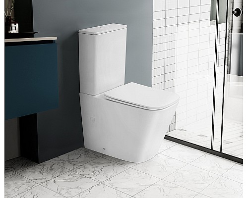 Унитаз компакт Abber Rechteck AC1210TMW Белый матовый с бачком и сиденьем Микролифт