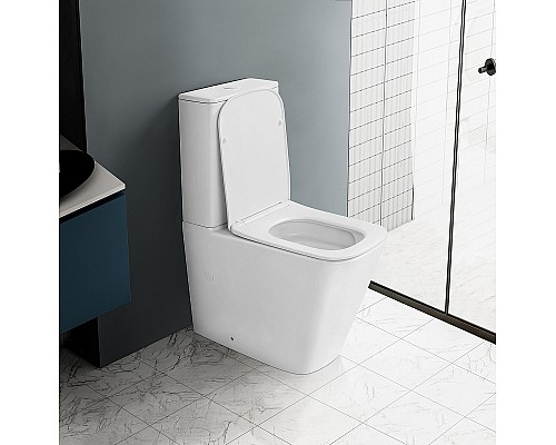 Унитаз компакт Abber Rechteck AC1210TMW Белый матовый с бачком и сиденьем Микролифт