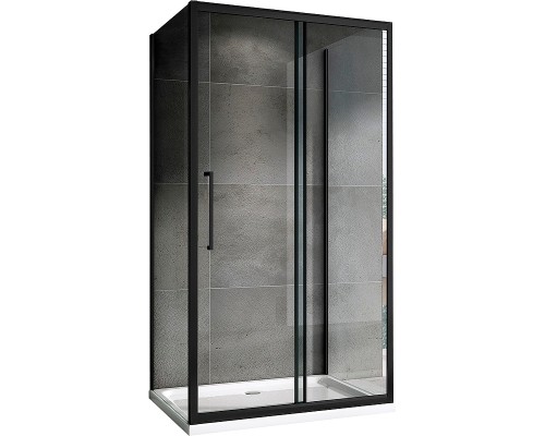 Душевой уголок Abber Schwarzer Diamant 170x50 профиль Черный стекло прозрачное