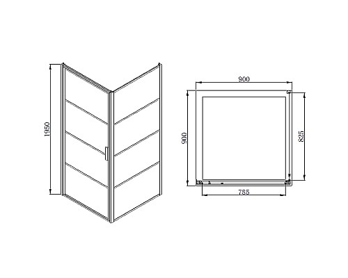 Душевой уголок Azario Richmond 90х90 AZ-NAG1221 900 BLACK профиль Черный стекло прозрачное