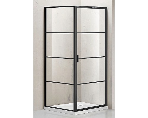 Душевой уголок Azario Richmond 90х90 AZ-NAG1221 900 BLACK профиль Черный стекло прозрачное