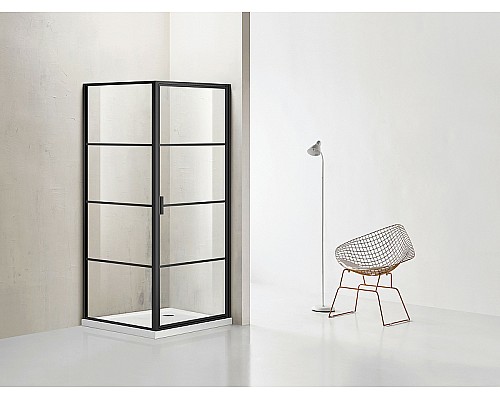 Душевой уголок Azario Richmond 90х90 AZ-NAG1221 900 BLACK профиль Черный стекло прозрачное