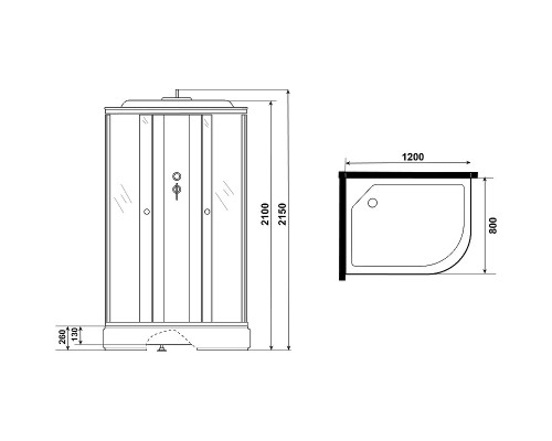 Душевая кабина Niagara Eco 120x80 L без гидромассажа