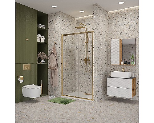 Душевая дверь Niagara Nova 90 NG-42-9AG профиль Холодное золото стекло прозрачное