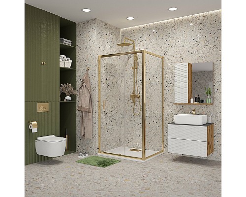 Душевая дверь Niagara Nova 90 NG-42-9AG профиль Холодное золото стекло прозрачное