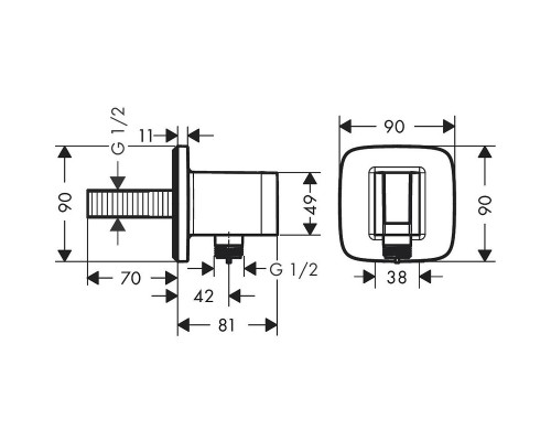 Шланговое подключение Hansgrohe FixFit Q Хром
