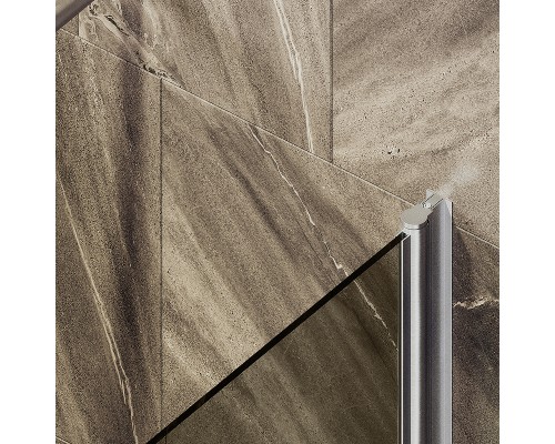 Шторка на ванну Maybah Glass MGV-601-5 400x1400 поворотная на монопетле Хром матовый стекло бронзовое