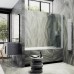 Шторка на ванну Maybah Glass 500x1400 поворотная на монопетле Белый стекло сатиновое