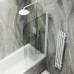 Шторка на ванну Maybah Glass 500x1400 поворотная на монопетле Белый стекло сатиновое