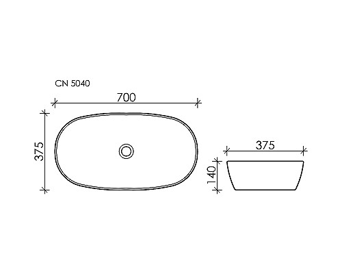Раковина-чаша Ceramicanova Element 70 CN5040 Белая
