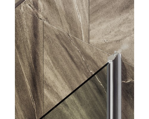 Шторка на ванну Maybah Glass MGV-600-5 800x1400 поворотная на монопетле Хром матовый стекло прозрачное