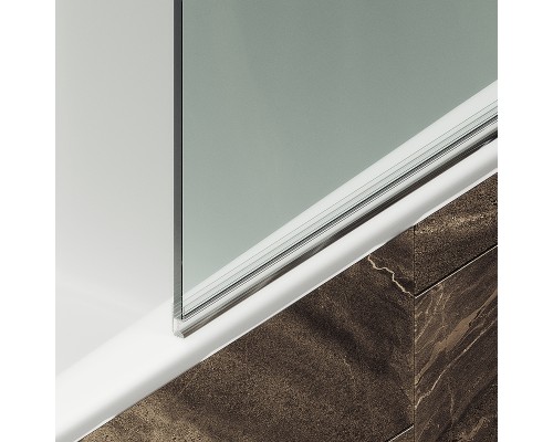 Шторка на ванну Maybah Glass MGV-600-5 800x1400 поворотная на монопетле Хром матовый стекло прозрачное