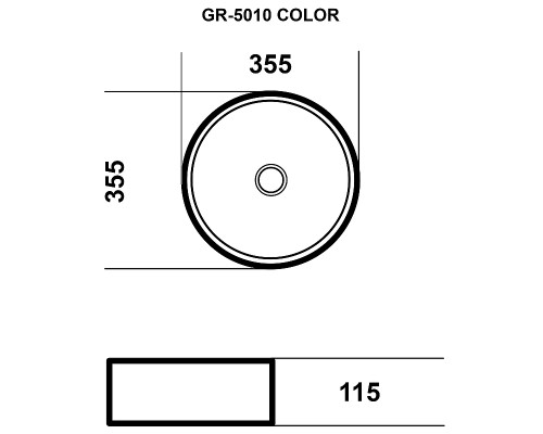 Раковина-чаша Grossman Color 35 Золото Черная