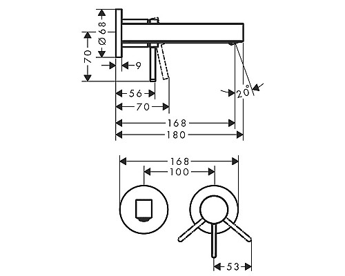 Смеситель для раковины Hansgrohe Finoris 76051670 Черный матовый