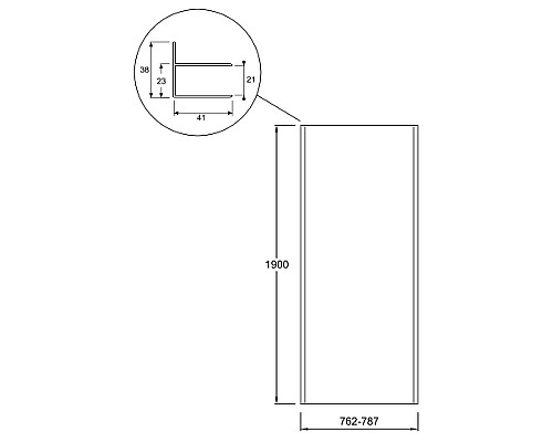 Душевая стенка Jacob Delafon Serenity 80 E14F80-GA профиль Хром стекло прозрачное