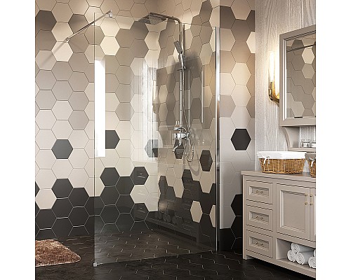 Душевая перегородка WasserKRAFT Rossel 110 28W46 профиль Серебристый стекло прозрачное