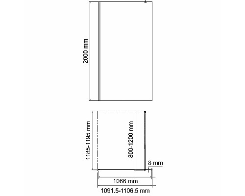 Душевая перегородка WasserKRAFT Rossel 110 28W46 профиль Серебристый стекло прозрачное