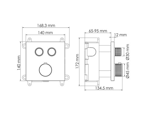 Смеситель для душа WasserKRAFT Sauer 7148 Thermo с термостатом Золото глянцевое
