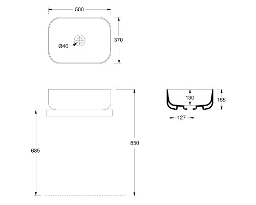 Раковина-чаша Alice Unica 50 32190101 Белая глянцевая