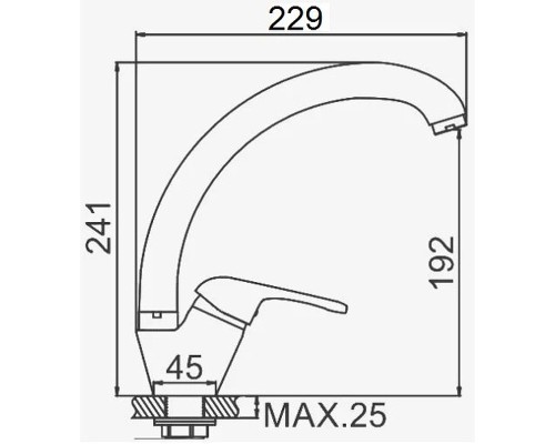 Смеситель для кухни D-Lin D150411-A Черный матовый