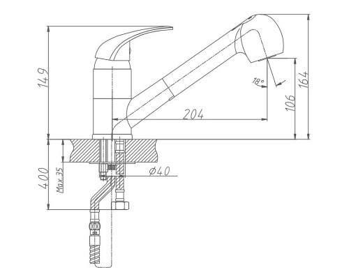 Смеситель для кухни D-Lin D158602 Хром