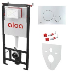 Инсталляция Alcaplast для унитаза с клавишей смыва Хром глянцевый