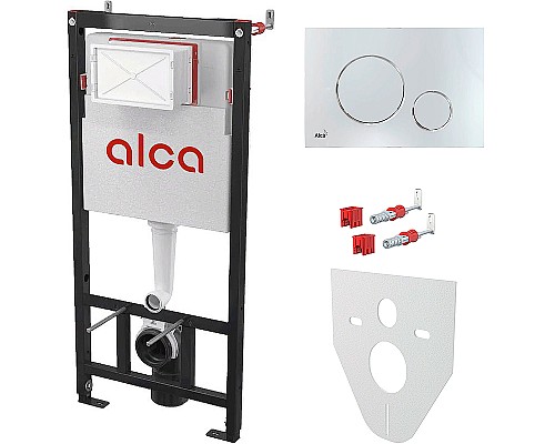 Инсталляция Alcaplast AM101/1120-4:1 RU M671-0001 для унитаза с клавишей смыва Хром глянцевый