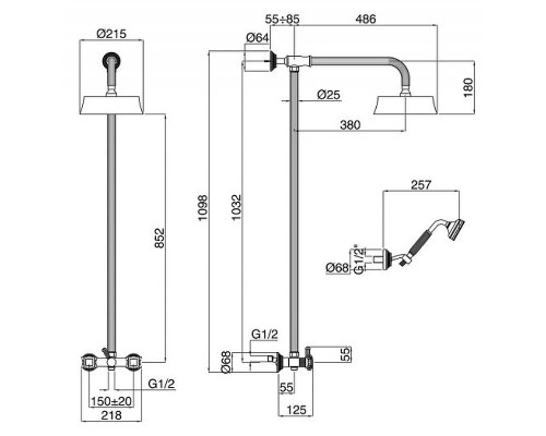 Душевая система Cezares Olimp OLIMP-CD-01-O Хром
