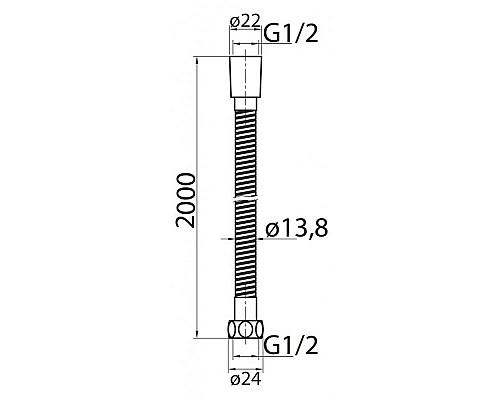 Душевой шланг Cezares Czr CZR-U-FBV-200-03/24 Золото 24 карат