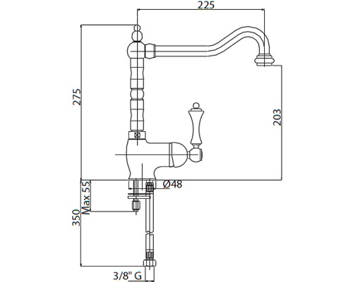 Смеситель для кухни Cezares Margot MARGOT-LLM2-03/24-N Золото 24 карат
