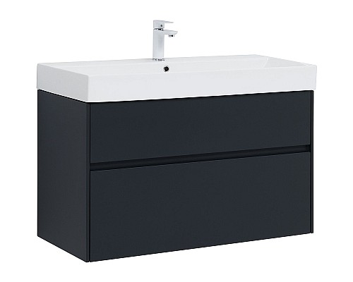 Тумба под раковину Aquanet Бруклин 100 310139 подвесная Антрацит матовый