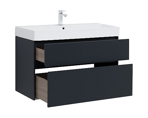 Тумба под раковину Aquanet Бруклин 100 310139 подвесная Антрацит матовый