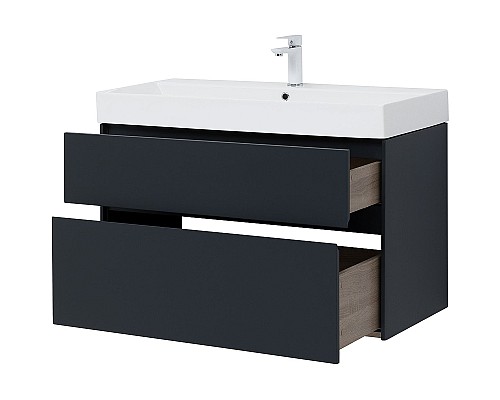 Тумба под раковину Aquanet Бруклин 100 310139 подвесная Антрацит матовый