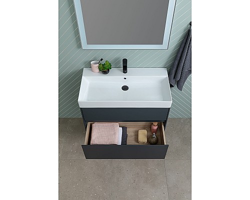 Тумба под раковину Aquanet Бруклин 100 310139 подвесная Антрацит матовый