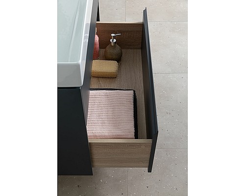 Тумба под раковину Aquanet Бруклин 100 310139 подвесная Антрацит матовый