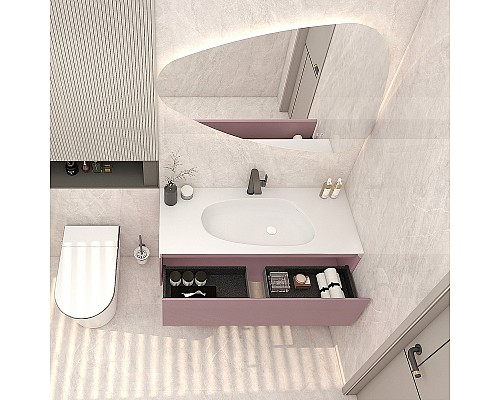 Тумба с раковиной Orans BC-4060-1200R 120 40601200R подвесная Лиловая матовая