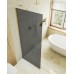 Душевая перегородка Maybah Glass MGD-704-3у 690x1950 в узком профиле Золото стекло графитовое матовое
