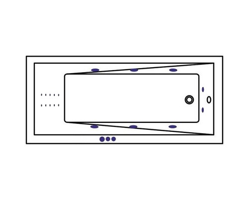 Акриловая ванна Whitecross Wave Slim 150x70 с гидромассажем