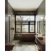 Душевая перегородка Maybah Glass 1090x1950 в широком профиле Черный стекло бронзовое