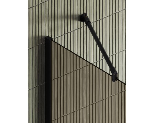 Душевая перегородка Maybah Glass 1090x1950 в широком профиле Черный стекло бронзовое