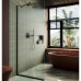 Душевая перегородка Maybah Glass 1090x1950 в узком профиле Черный стекло сатиновое