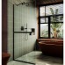 Душевая перегородка Maybah Glass 1090x1950 в узком профиле Черный стекло прозрачное