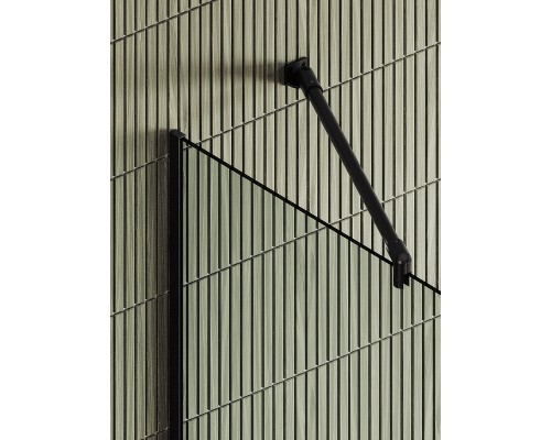 Душевая перегородка Maybah Glass 1090x1950 в узком профиле Черный стекло прозрачное