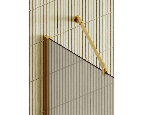 Душевая перегородка Maybah Glass 1090x1950 в широком профиле Золото стекло бронзовое матовое